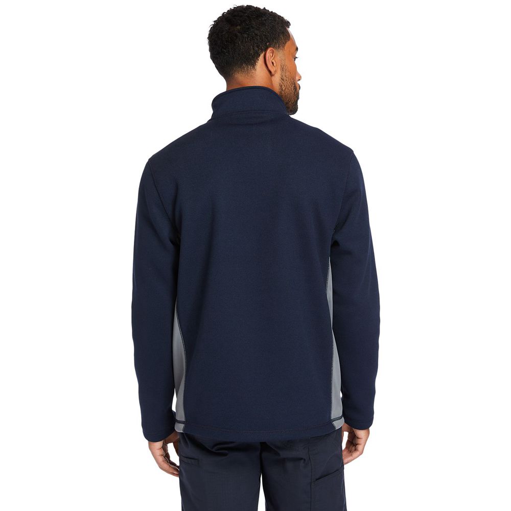 Timberland Mens Sweatshirts PRO® Studwall Quarter-Zip Textured Fleece - Navy - India SR6427938